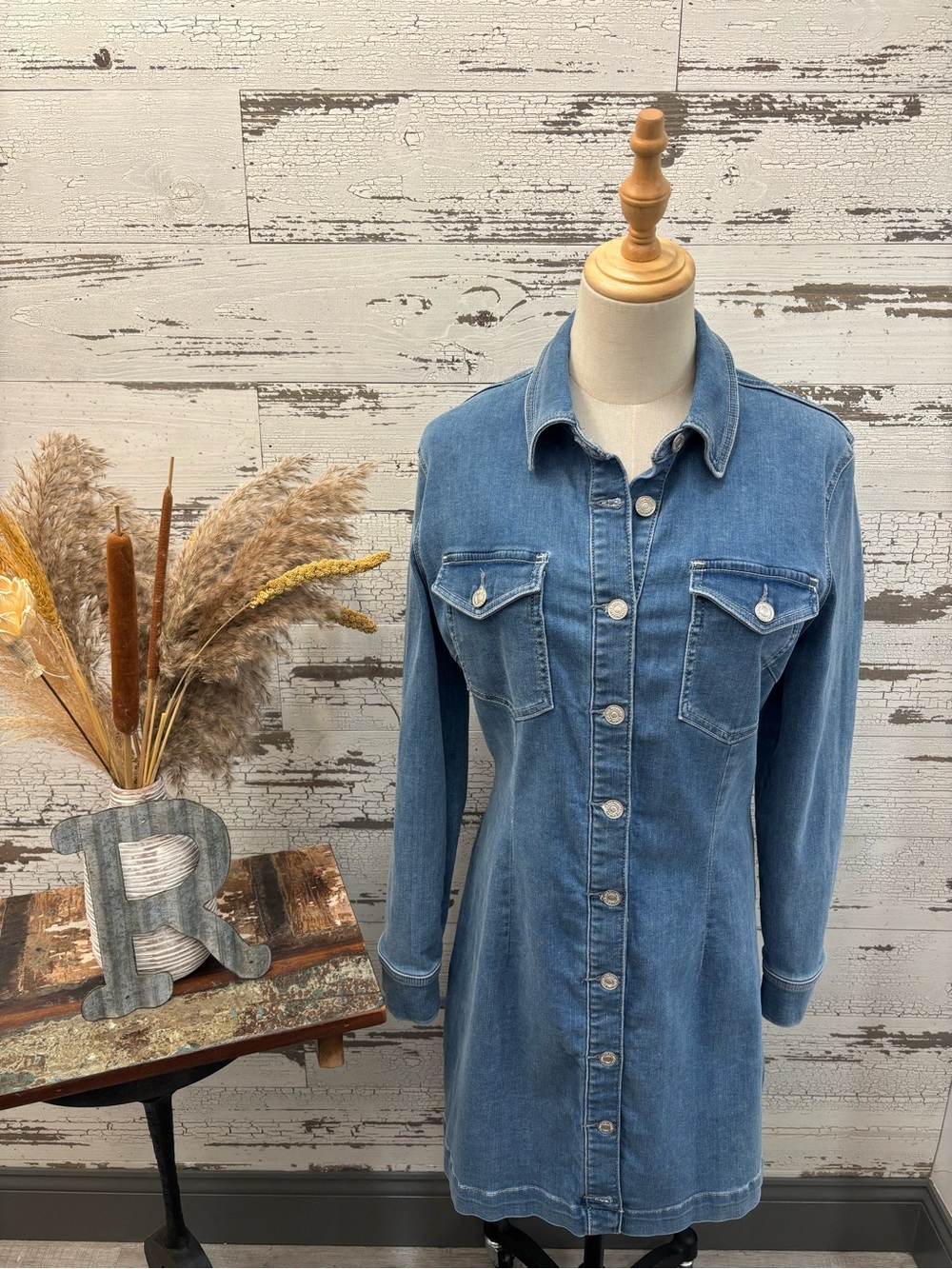 7 For All Mankind Denim Dress Light Blue